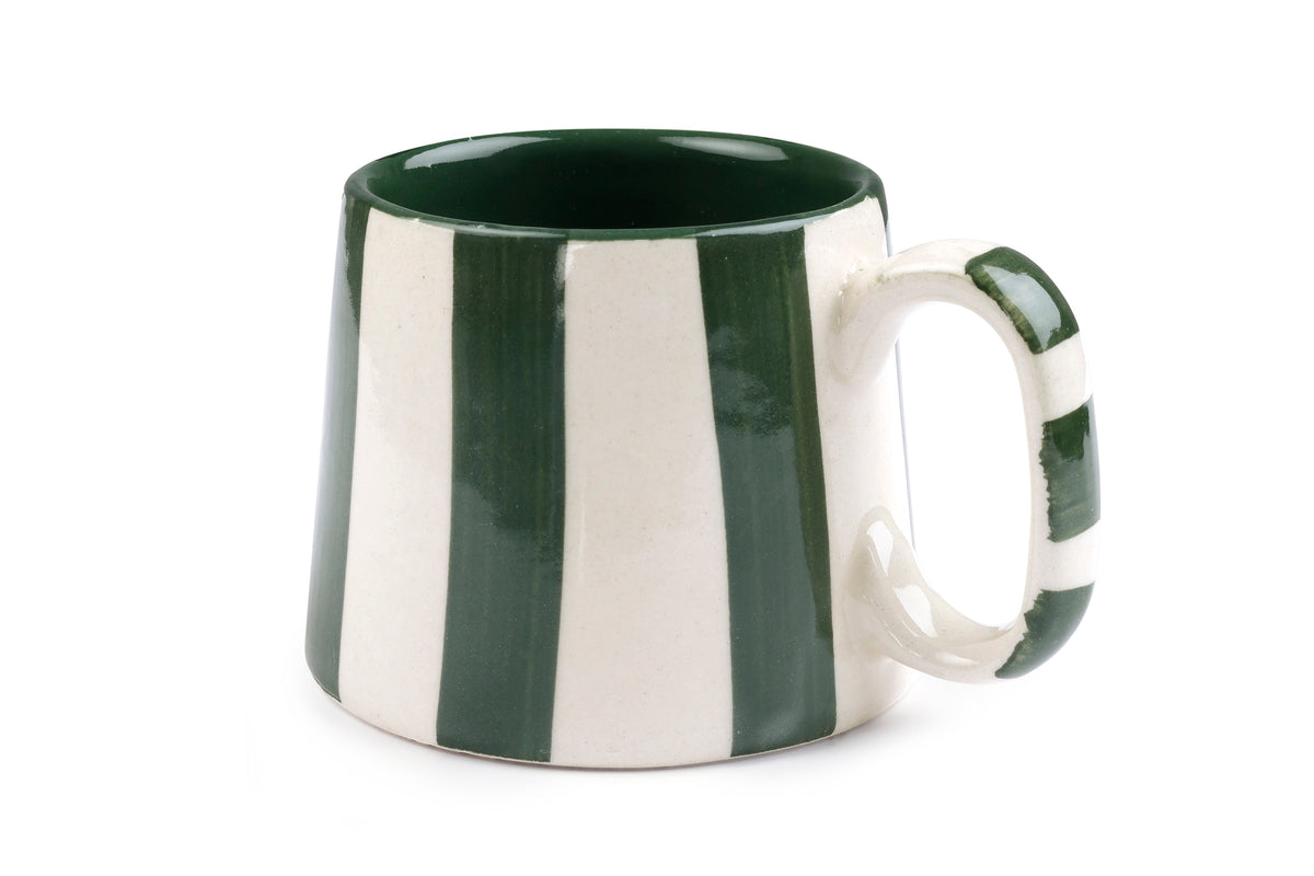 Olive Striped Ceramic Mug