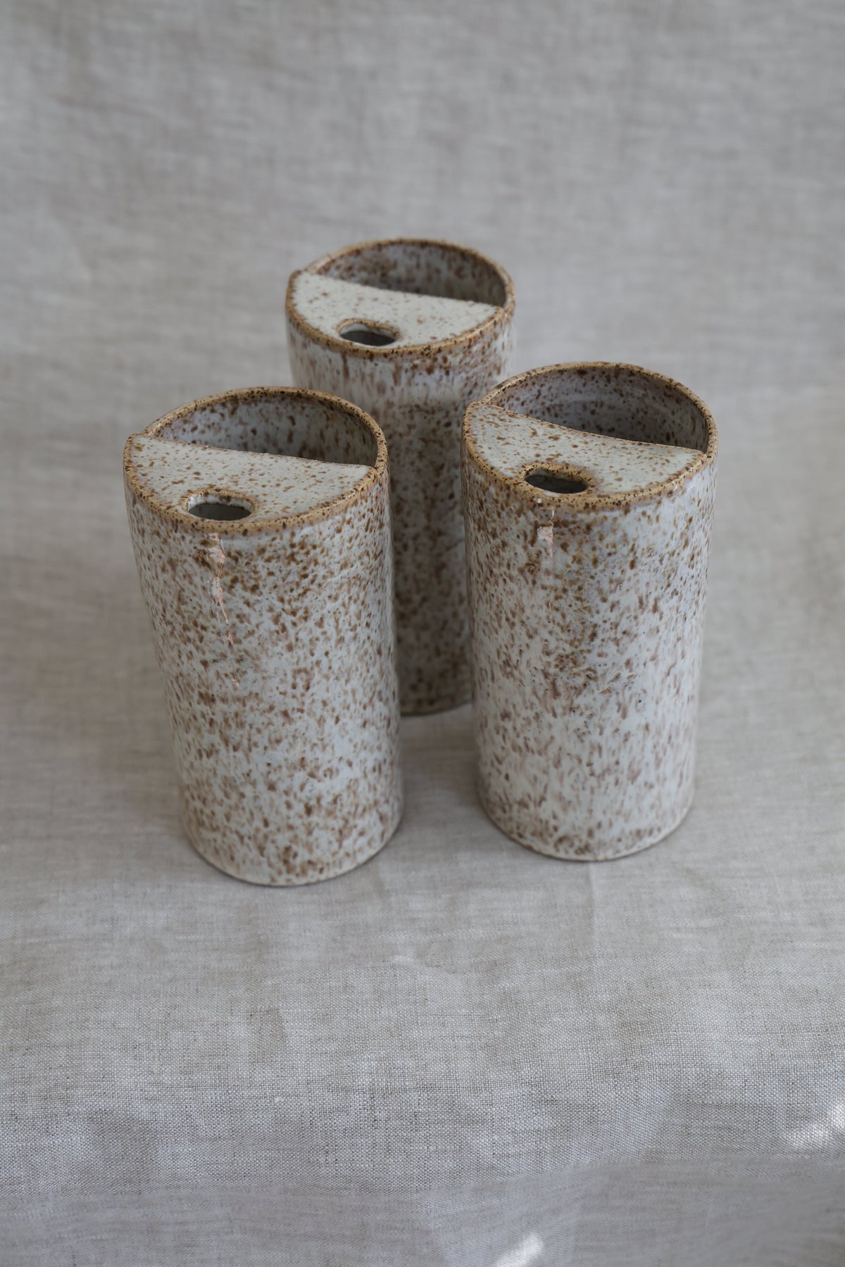 Travel Cup, To Go cup, On The Go Cup, Ceramic Travel Mug, Mustache Saver,  Handmade Pottery, Speckled White Travel Mug
