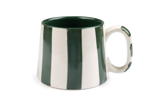 Olive Striped Ceramic Mug