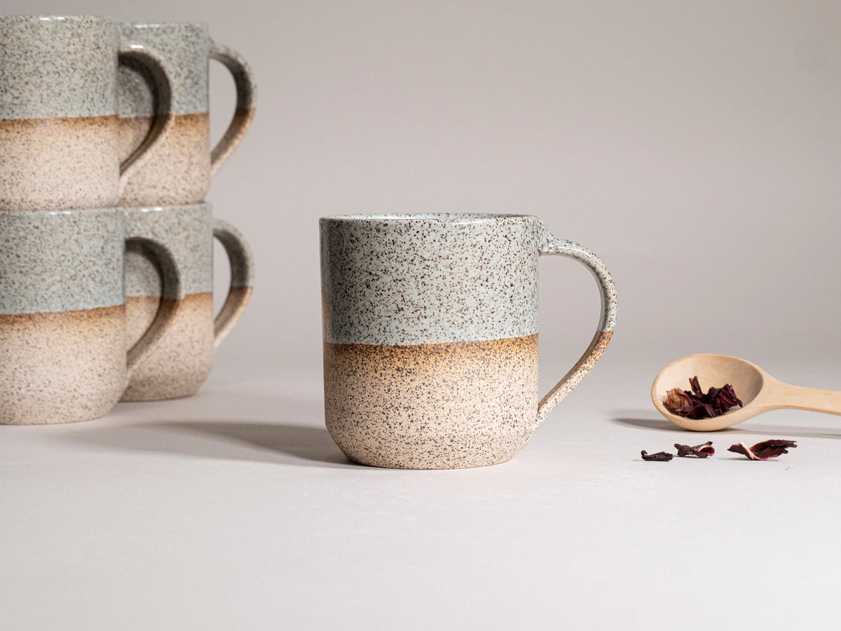 Speckled Grey Stoneware Ceramic Mug