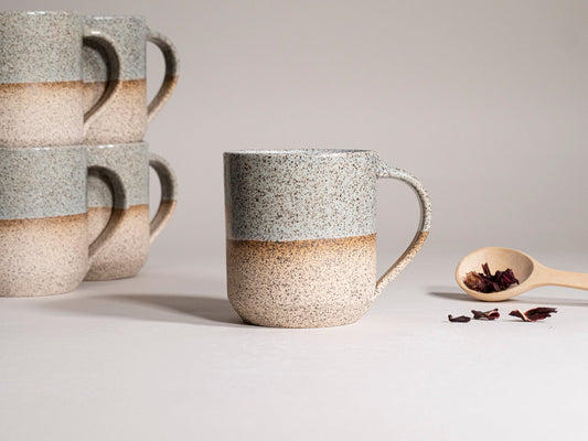 Speckled Grey Stoneware Ceramic Mug