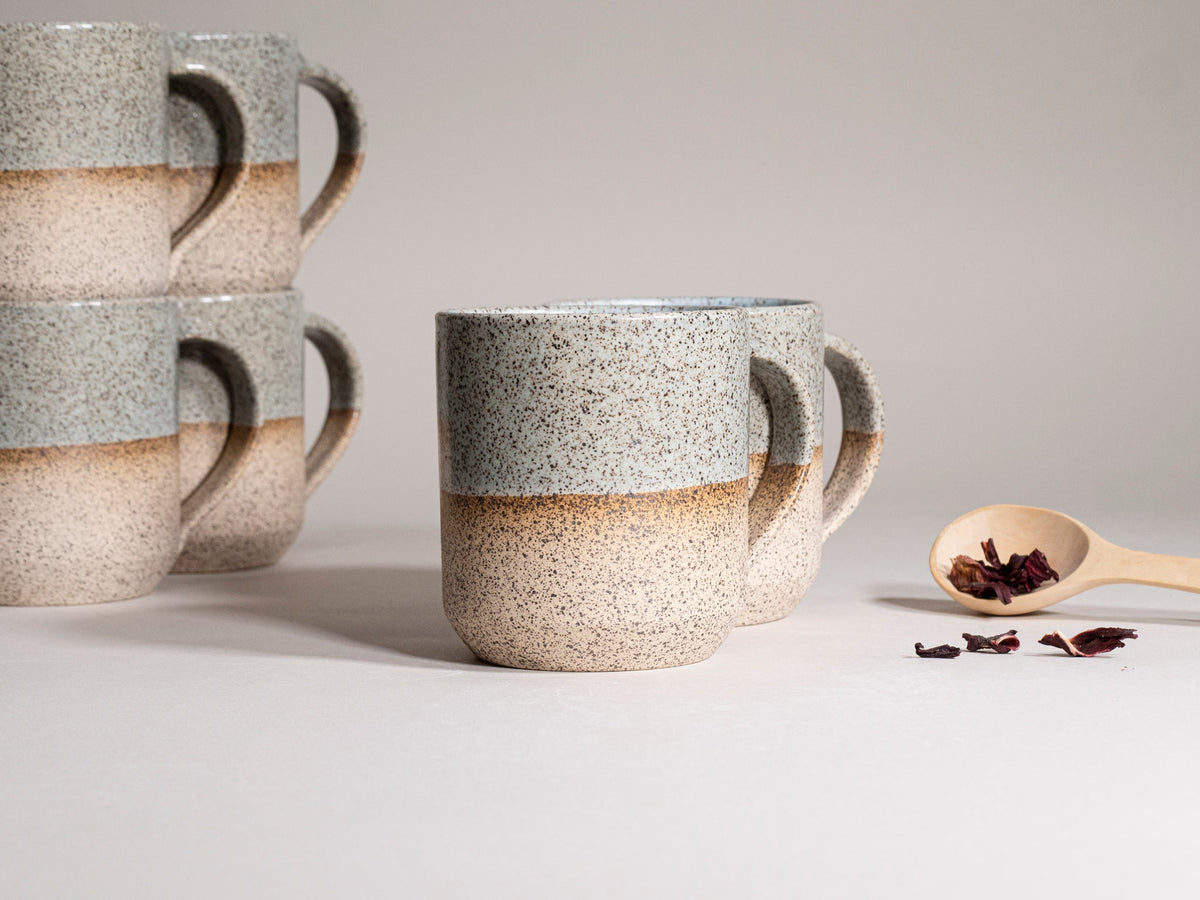 Speckled Grey Stoneware Ceramic Mug