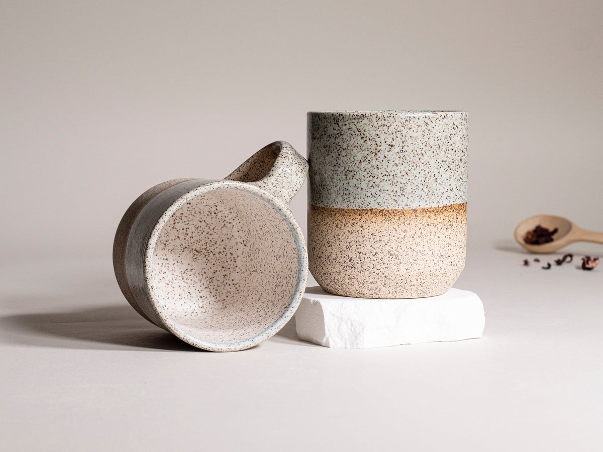 Speckled Grey Stoneware Ceramic Mug