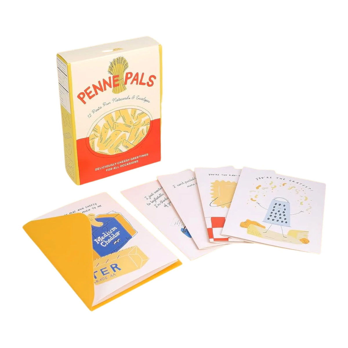 Penne Pals: 12 Pasta Pun Notecards & Envelopes