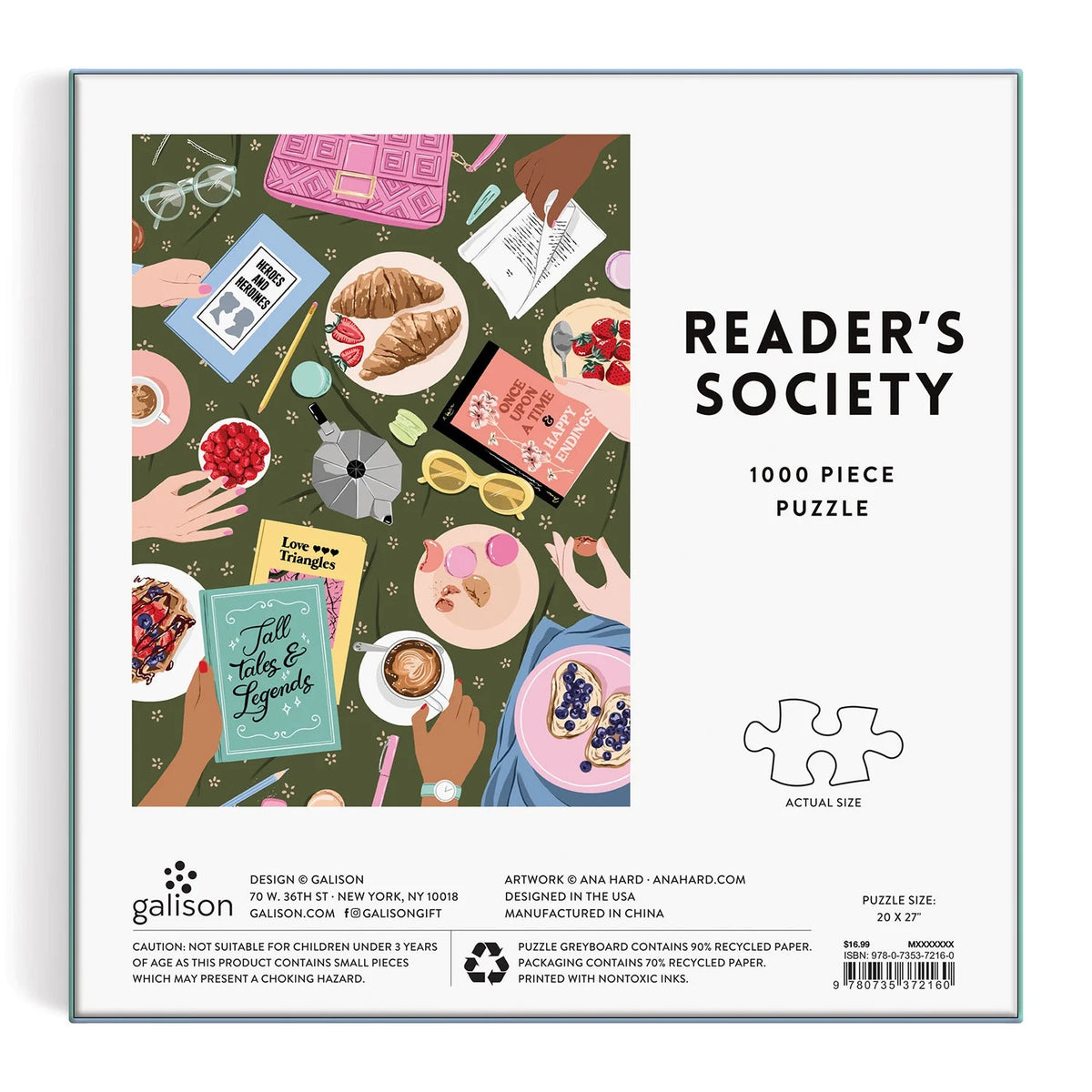 Reader's Society 1000 Piece Puzzle in Square Box
