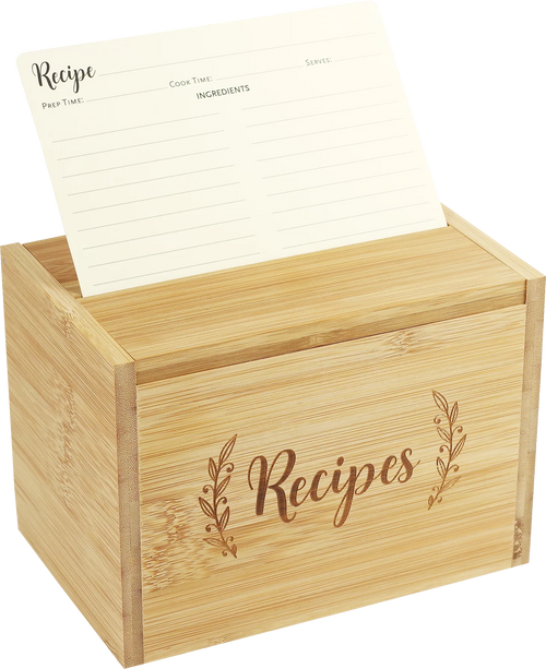 Bamboo Recipe Box Set
